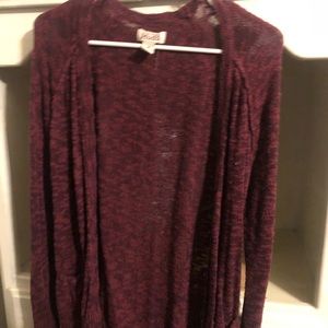 Burgundy cardigan sweater